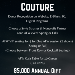 Couture Donor Package