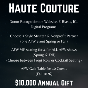 Haute Couture Donor Package