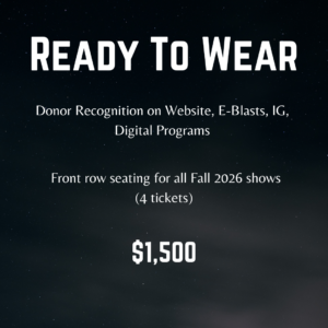 Ready to Wear Donor - Fall 2026